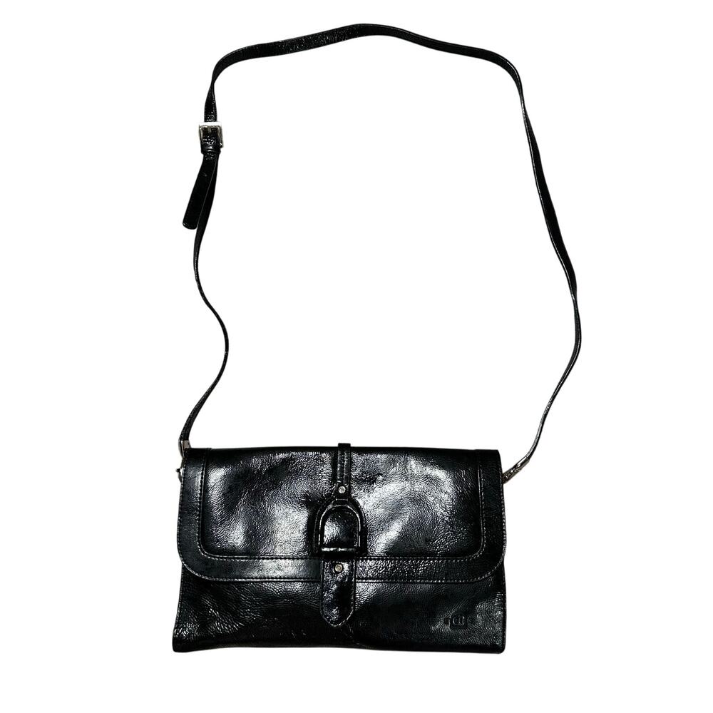 Etrier Black Patent Leather Crossbody Bag French Bag